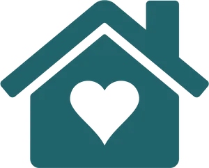 House With Heart Logo PNG Image