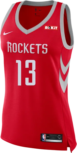 Houston Rockets Red Jersey Number13 PNG Image