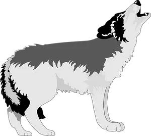 Howling Wolf Silhouette PNG Image