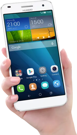 Huawei Smartphone In Hand PNG Image