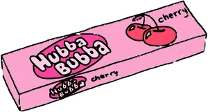 Hubba Bubba Cherry Gum Pack PNG Image