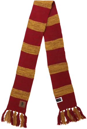 Hufflepuff Style Striped Scarf PNG Image