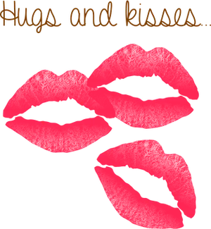 Hugsand Kisses Lip Prints PNG Image