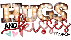 Hugsand Kisses Sign PNG Image