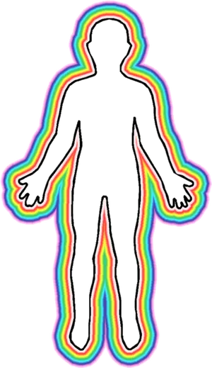 Human Silhouette Aura Outline PNG Image