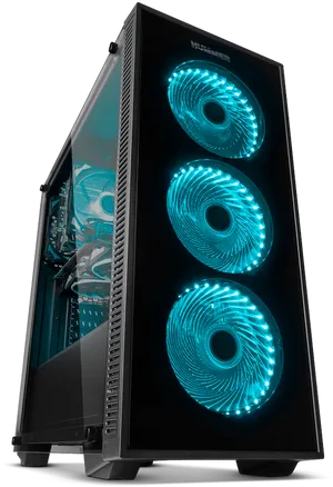 Hummer P C Case With Blue L E D Fans PNG Image