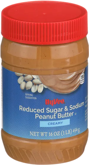 Hy Vee Reduced Sugar Sodium Peanut Butter PNG Image