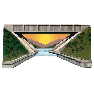 Hydroelectric Dam Sunset Png Dbi5 PNG Image