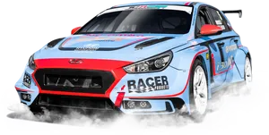 Hyundaii30 N Rally Carin Action PNG Image