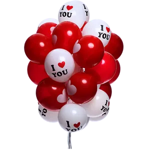 I Love You Balloons Bunch PNG Image