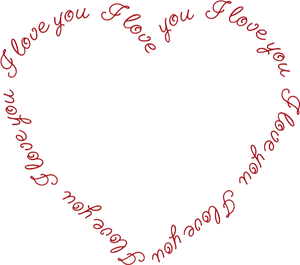 I Love You Heart Text Pattern PNG Image