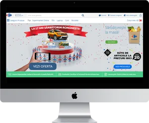 I Mac Displaying Online Supermarket Advertisement PNG Image