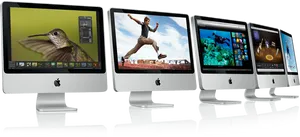 I Mac Models Displaying Content PNG Image