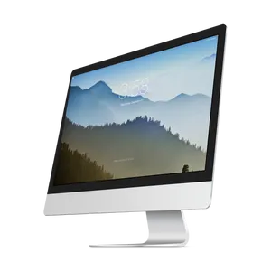 I Mac Mountain Wallpaper Display PNG Image