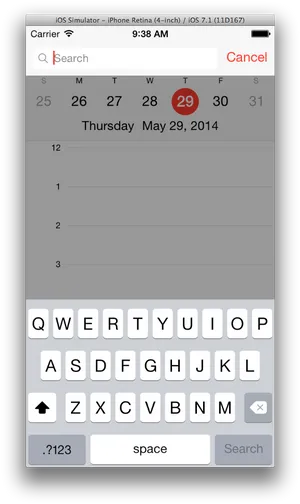 I O S Calendar Search Interface PNG Image
