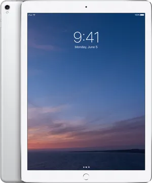 I Pad Pro Silver Display Wallpaper PNG Image