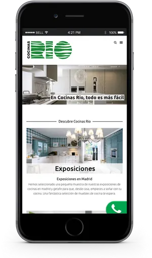 I Phone Mockup Cocinas Rio Website Display PNG Image