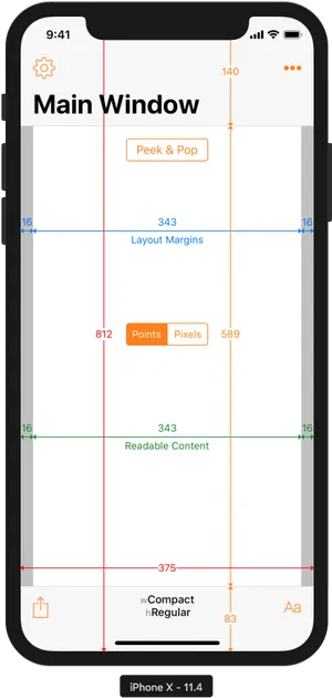 I Phone X Interface Layout Guide PNG Image