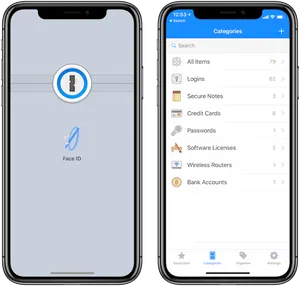 I Phone12 Face I D Password Manager App Screen PNG Image