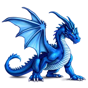 Ice Blue Dragon Drawing Png Gvm4 PNG Image