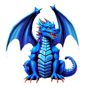 Ice Blue Dragon Drawing Png Llg PNG Image