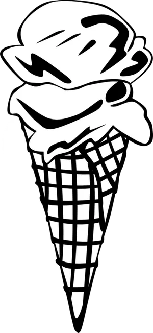 Ice Cream Cone Silhouette PNG Image