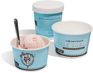 Ice Cream Cupsand Container PNG Image