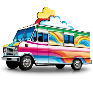 Ice Cream Truck With Rainbow Png Pss94 PNG Image