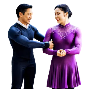 Ice Dancing Elegance PNG Cot PNG