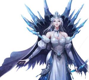 Ice Queen Fantasy Artwork PNG Image