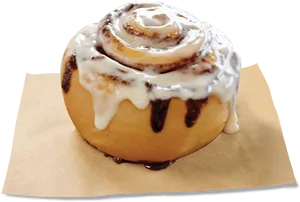 Iced Cinnamon Roll Delicious Treat.png PNG Image