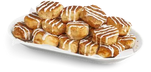 Iced Cinnamon Rolls Platter PNG Image