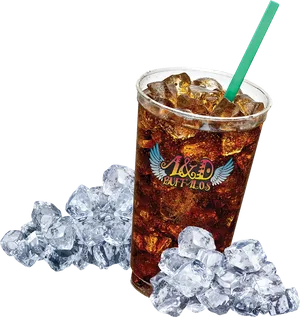 Iced Colain Clear Cupwith Logo PNG Image