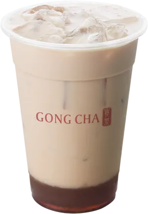 Iced Gong Cha Bubble Tea PNG Image