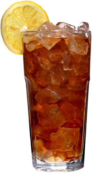 Iced Teawith Lemon Slice PNG Image