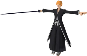 Ichigo_ Kurosaki_ Zanpakuto_ Extended PNG Image