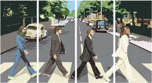 Iconic Abbey Road Crosswalk Animated PNG Image