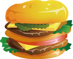 Iconic Big Mac Burger Illustration PNG Image