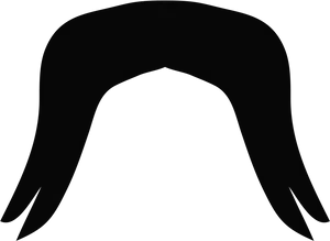 Iconic Black Mustache Silhouette PNG Image