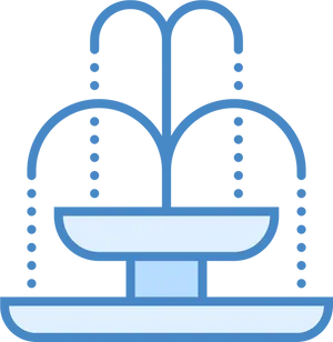 Iconic Blue Fountain Graphic PNG Image