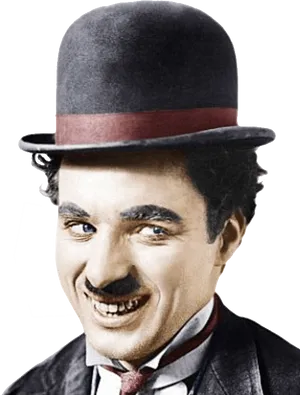 Iconic Comedian Bowler Hat Smile.png PNG Image