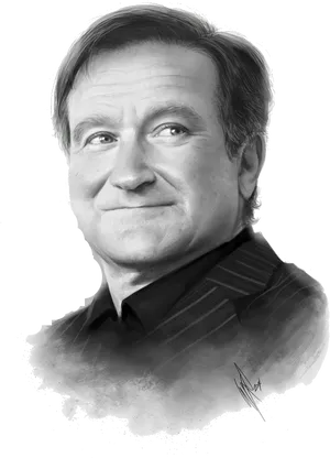 Iconic Comedian Portrait PNG Image