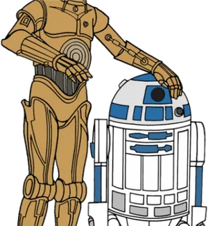 Iconic Droid Duo Illustration PNG Image