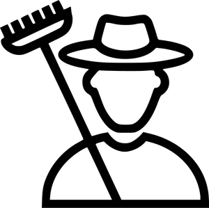 Iconic Farmer Outline PNG Image