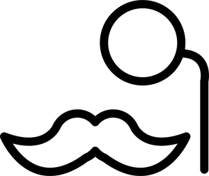 Iconic Mustacheand Monocle Outline PNG Image