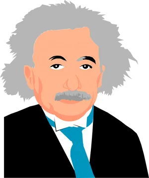 Iconic Physicist Vector Portrait PNG Image