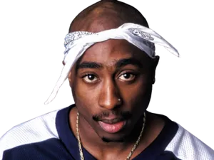 Iconic Rapper White Bandana PNG Image