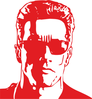 Iconic Red Silhouette Terminator PNG Image