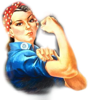 Iconic Rosiethe Riveter Pinup PNG Image