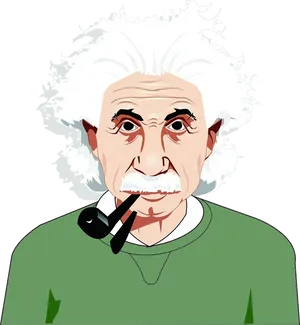 Iconic Scientist Cartoon Illustration PNG Image